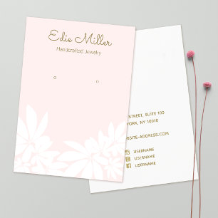 Cartes De Visite Pastel rose floral Script de police oreille