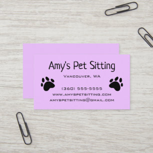 Cartes de visite Pastel Violet pour Pattes de Chie