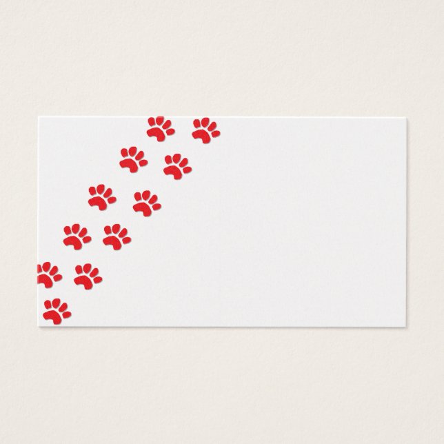 Cartes De Visite Pâtes de chien/pattes d'animaux (Devant)