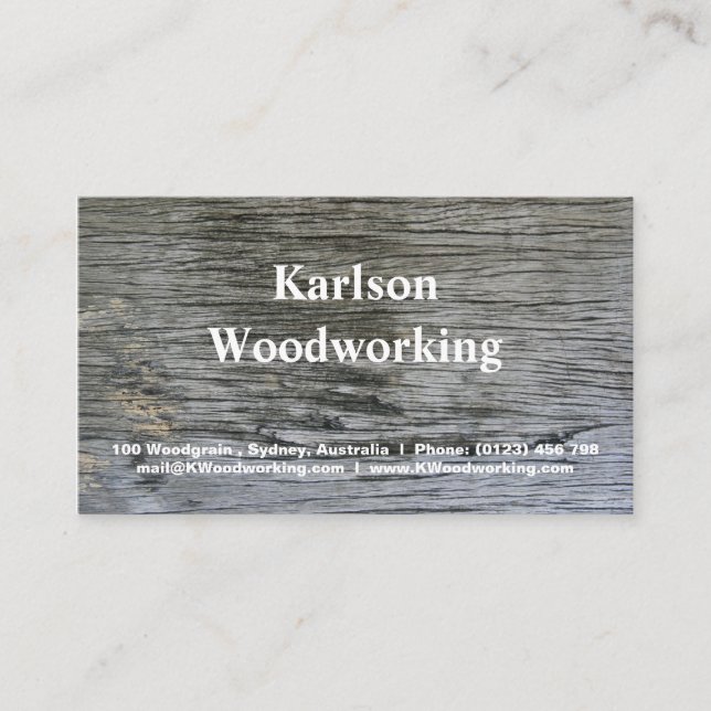 Cartes de visite patinés de texture en bois (Devant)