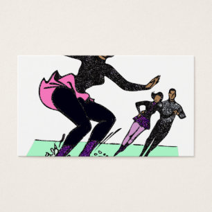 Cartes De Visite patineur artistique noir