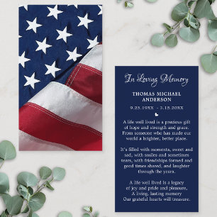 Cartes De Visite Patriotic Sympathy Funeral Memorial Prayer Card