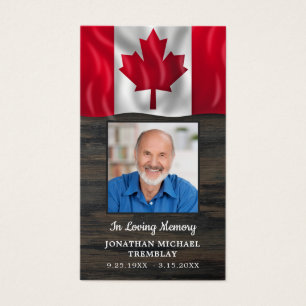 Cartes De Visite Patriotique Canadien Drapeau Mémorial Prière Ca