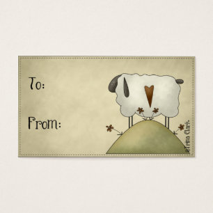 Cartes De Visite Pays Design de moutons primitifs sur une colline T