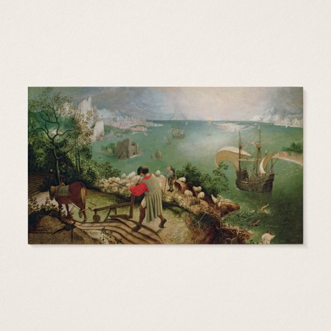 Cartes De Visite Paysage avec la chute d'Icarus, c.1555 (Dos)