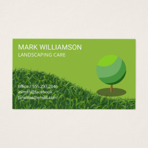 Cartes De Visite Paysagiste Arbre Herbe