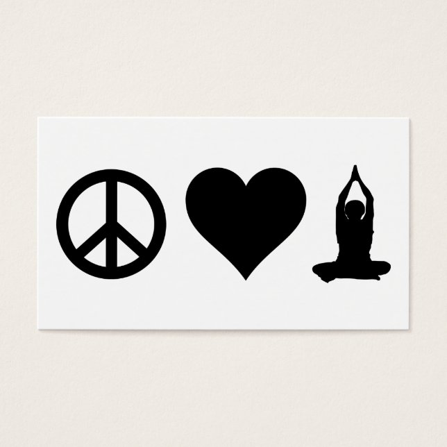 Cartes De Visite Peace Love Yoga (Devant)
