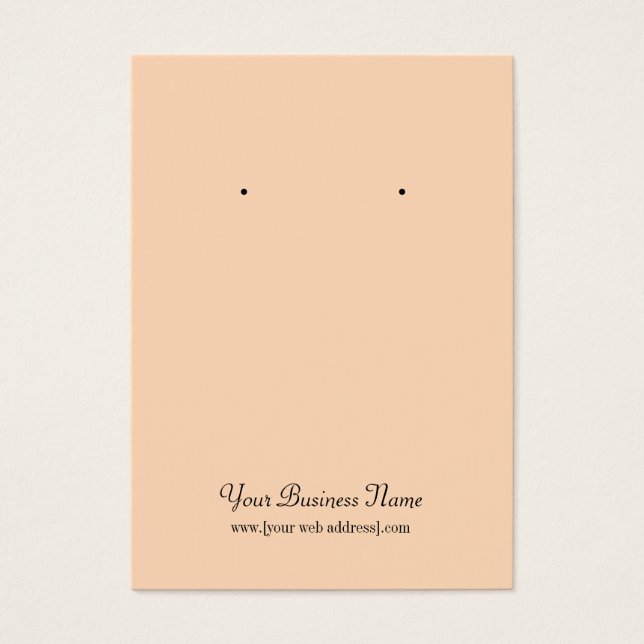 Cartes De Visite Peach Plain Simple Custom Earring Card (Devant)