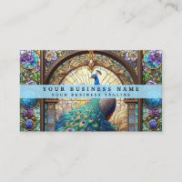 Cartes de visite Peacock en verre tendu