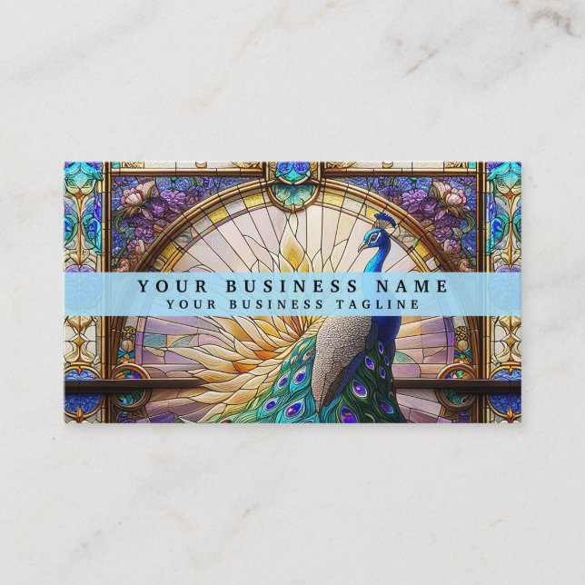Cartes de visite Peacock en verre tendu (Devant)