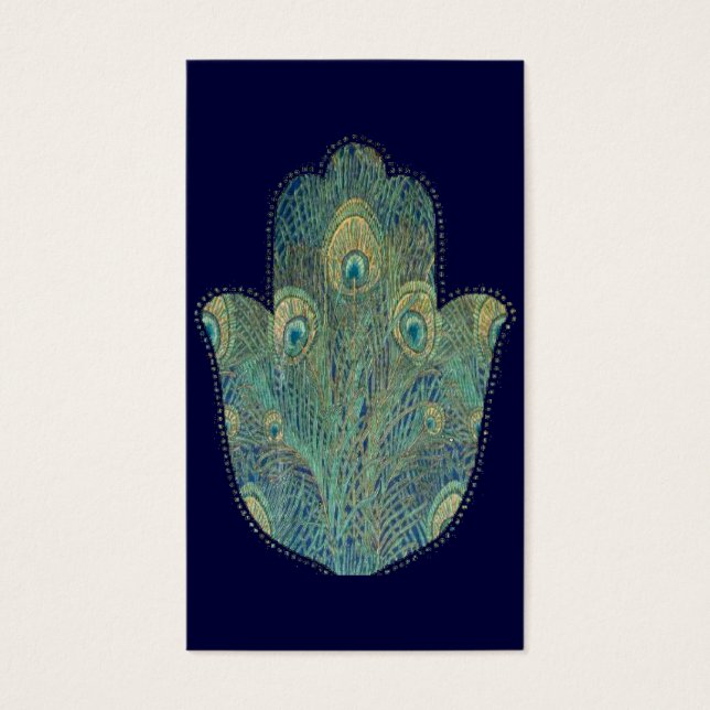Cartes De Visite Peacock Feather Hamsa (Devant)