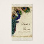 Cartes De Visite Peacock & Feathers Formal Wedding Favor Gift Tags<br><div class="desc">SÉLECTION DE PAPIER: Ceci est montré sur "papier de base", un autre grand choix serait "glace métallique" qui est une surface blanche et brillante perle. Il serait également magnifique sur le lin "Champagne Metallic", feutre ou n'importe lequel des autres choix. PALETTE DE COULEUR: crème, bronzage, bleu royal crème, vert et...</div>