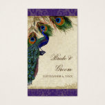 Cartes De Visite Peacock & Feathers Mariage formel Favor Cadeaux Ta<br><div class="desc">SÉLECTION DU PAPIER : Ceci est montré sur "papier de base", un autre grand choix serait "glace métallique" qui est une surface brillante blanche et percée. Il serait également magnifique sur le lin "Champagne Metallic", feutre ou l'un des autres choix. PALETTE DE COULEUR : violet, tan, bleu royal crème, vert...</div>