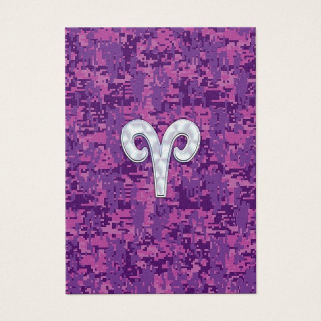 Cartes De Visite Pearl Like Aries Zodiac Sign on Camo numérique (Devant)