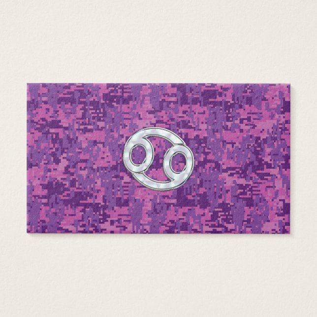 Cartes De Visite Pearle comme cancer Zodiac Connexion Camo numériqu (Devant)