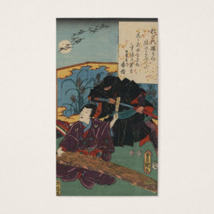 Cartes De Visite Peinture de Ninja circa le Japon 1853