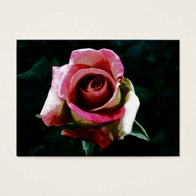 Cartes De Visite peinture de rose (Devant)