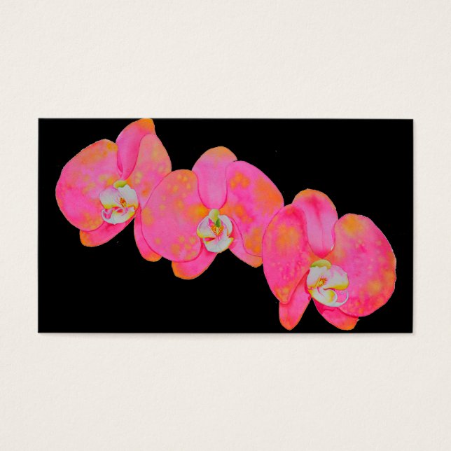 Cartes De Visite Peinture d'orchidée rose (Devant)