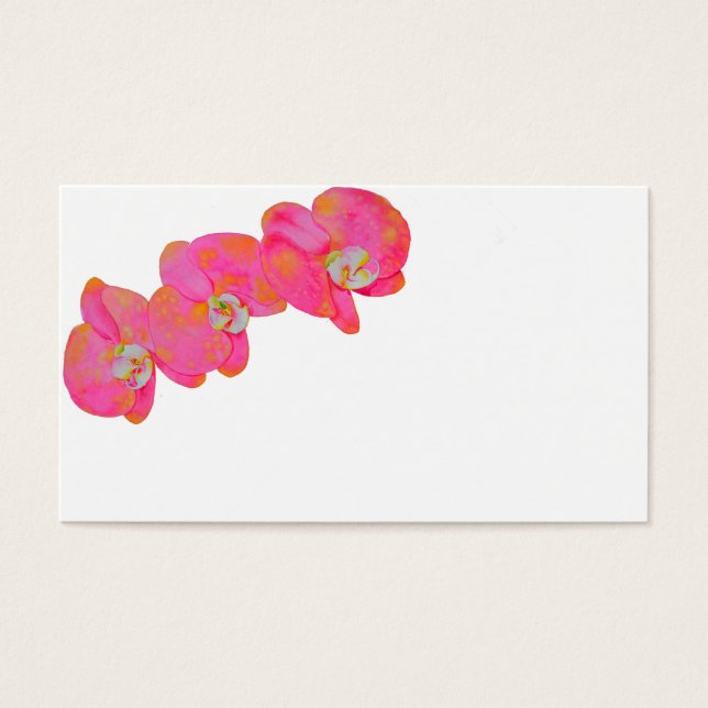 Cartes De Visite Peinture d'orchidée rose (Devant)