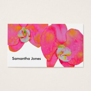 Cartes De Visite Peinture d'orchidée rose