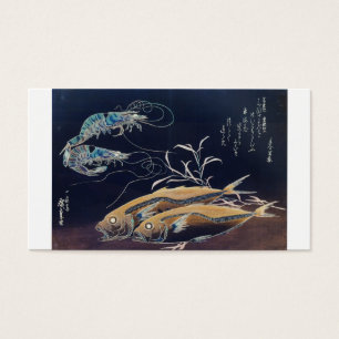 Cartes De Visite Peinture japonaise de vie marine circa 1800's