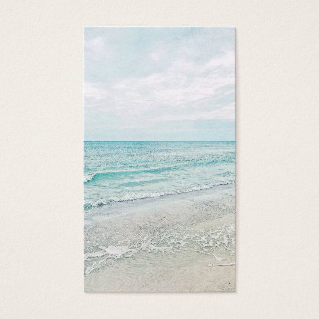 Cartes De Visite Peinture Ocean Waves Aqua Aquarelle bleu clair (Devant)