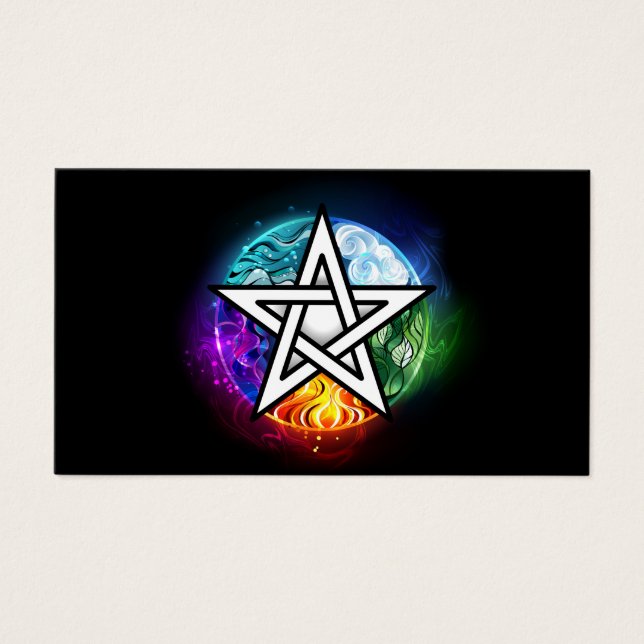 Cartes De Visite pentagramme du Wiccan (Devant)