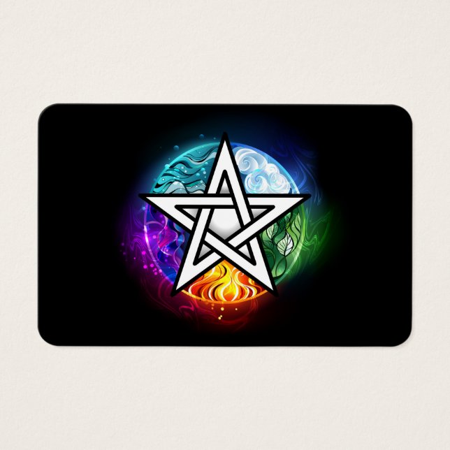 Cartes De Visite pentagramme du Wiccan (Devant)