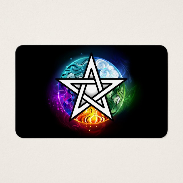 Cartes De Visite pentagramme du Wiccan (Devant)