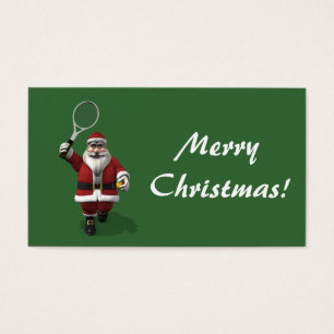 Cartes De Visite Père Noël Joueur de Tennis