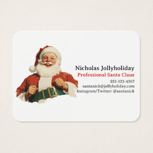 Cartes De Visite Père Noël professionnel Retro Vintage informel