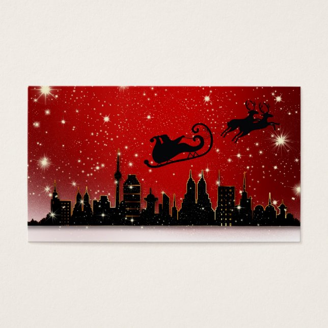 Cartes De Visite Père Noël Sleigh (Devant)