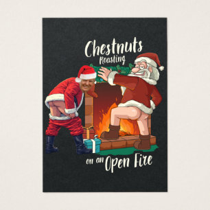 Cartes De Visite Père Noël vilain et Trump pun de nourriture sale r