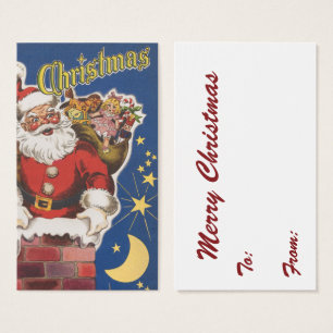 Cartes De Visite Père Noël vintage, La Nuit avant Noël