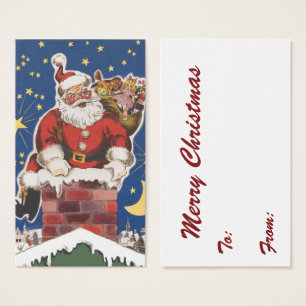 Cartes De Visite Père Noël vintage, La Nuit avant Noël