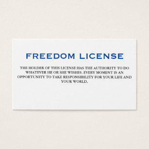 Cartes De Visite Permis de liberté