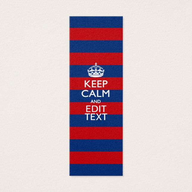 Cartes De Visite Personalisé KEEP CALM Your Text on Stripes (Devant)