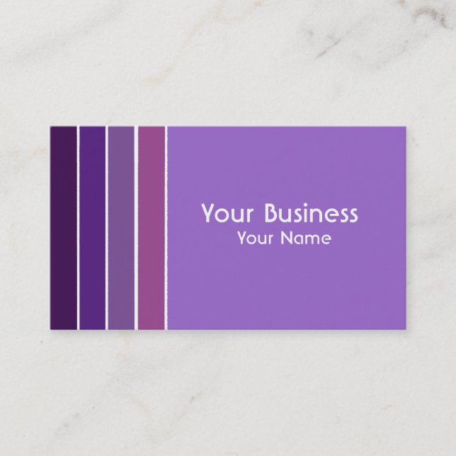 Cartes de visite personnalisables à bande violet s (Devant)
