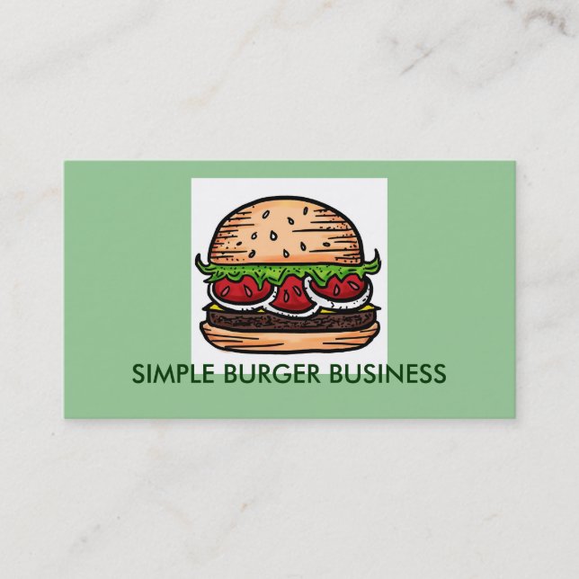 Cartes de visite personnalisables Burger Business (Devant)