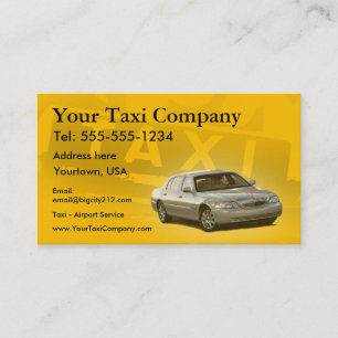 Cartes de visite PERSONNALISABLES de taxi