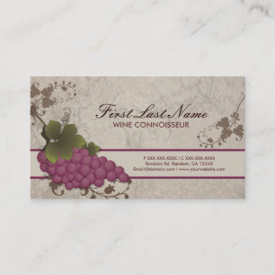 Cartes de visite personnalisables de vigne de vin