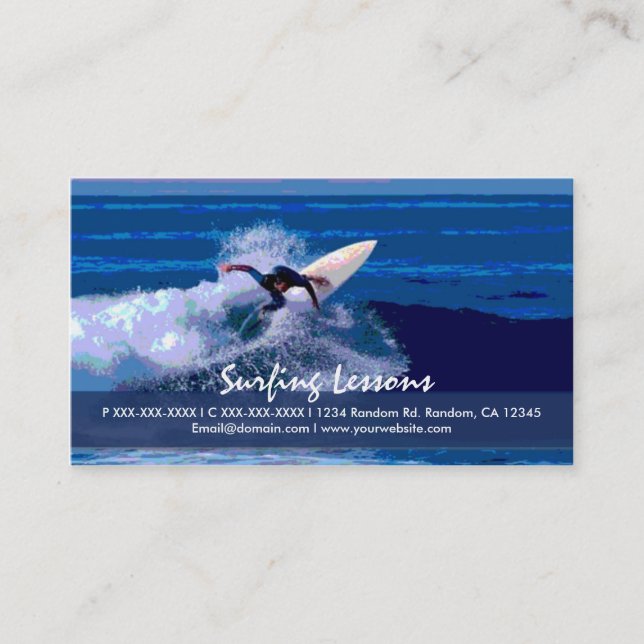 Cartes de visite personnalisables surfants de (Devant)