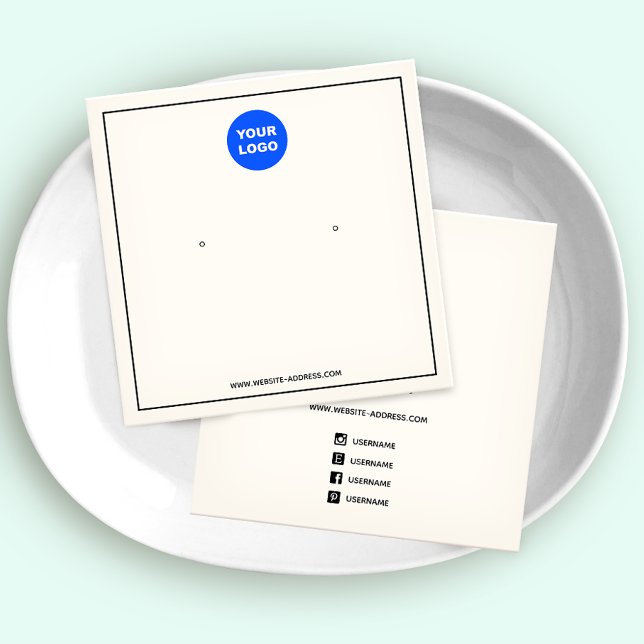 Cartes De Visite Personnalisé Ajouter Logo Cream Écouter Bijoux Écr (Créateur téléchargé)