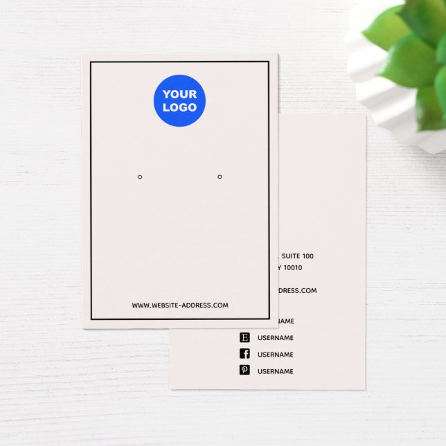 Cartes De Visite Personnalisé Ajouter Logo Écran de bijoux à oreill (Bureau)