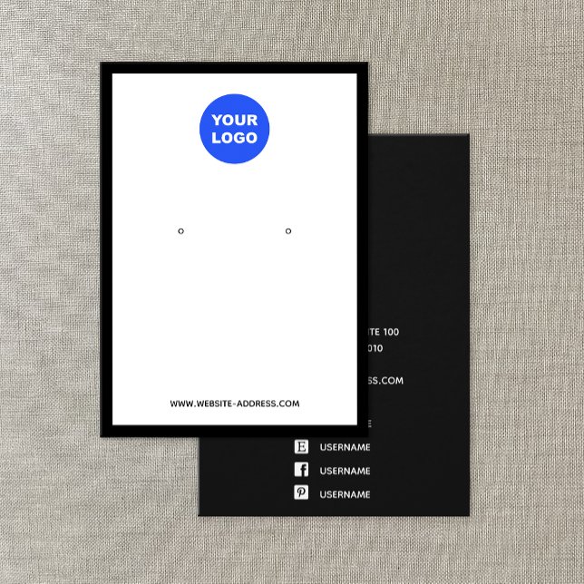 Cartes De Visite Personnalisé Ajouter Logo Écran de bijoux à oreill (Créateur téléchargé)