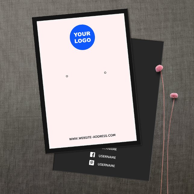 Cartes De Visite Personnalisé Ajouter Logo Écran de bijoux d'oreill (Créateur téléchargé)