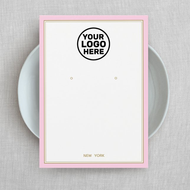 Cartes De Visite Personnalisé Ajouter Logo Pale Rose Écran Bijoux à (Créateur téléchargé)