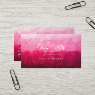 Cartes de visite personnalisées aquarelle rose mod