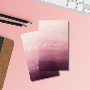 Cartes de visite personnalisées aquarelle rose mod