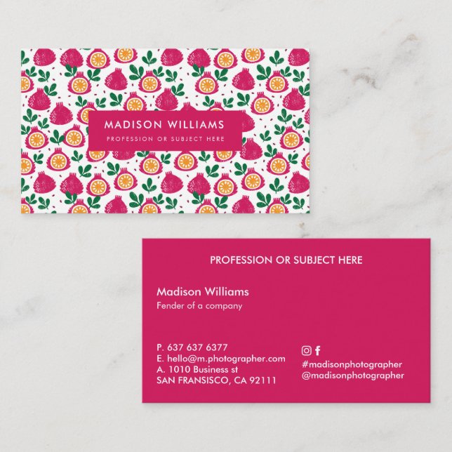 Cartes de visite personnalisées minimalistes éléga (Devant / Derrière)